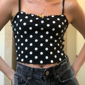 Black and white polka a dot top shop top